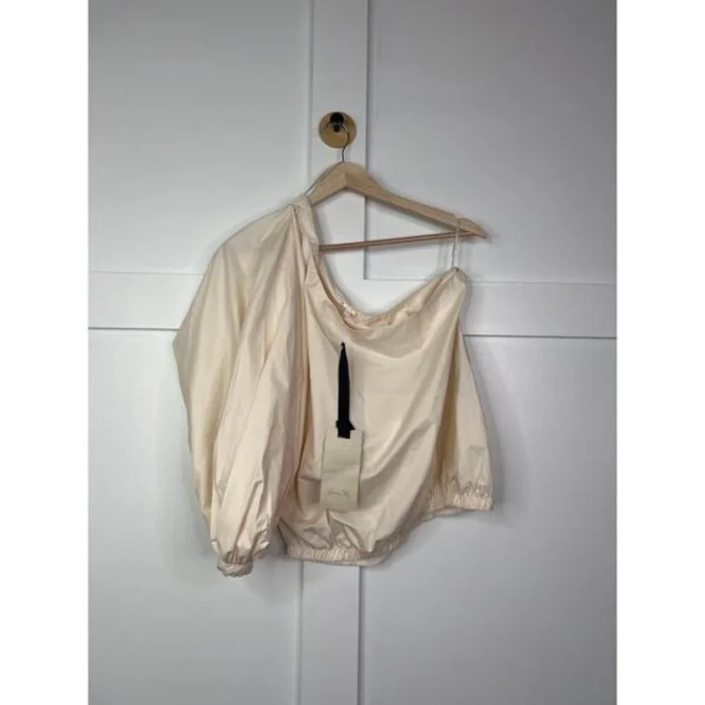 NWT Johanna Ortiz Elastic Waist Florencia One-Shoulder Top Ecru Cream Size: 8 - Picture 2 of 8